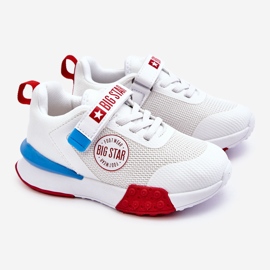 Tênis esportivo infantil baixo sistema de espuma viscoelástica Big Star LL374213 branco 1
