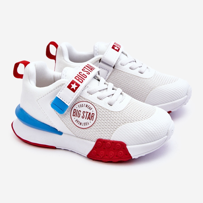 Tênis esportivo infantil baixo sistema de espuma viscoelástica Big Star LL374213 branco 1