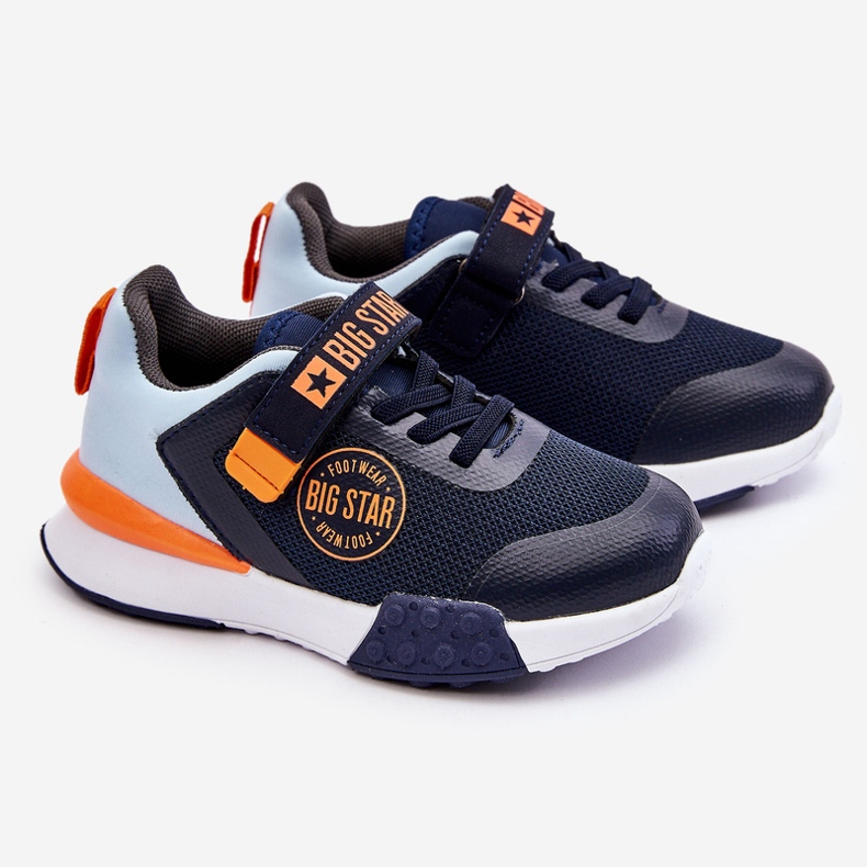 Tênis esportivo infantil baixo sistema de espuma viscoelástica Big Star LL374215 azul marinho 1