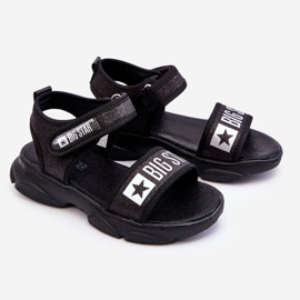 Sandália infantil com velcro Big Star LL374192 preta preto 1
