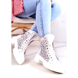FILIPCZYK Botas brancas Aileen de couro vazado branco 2