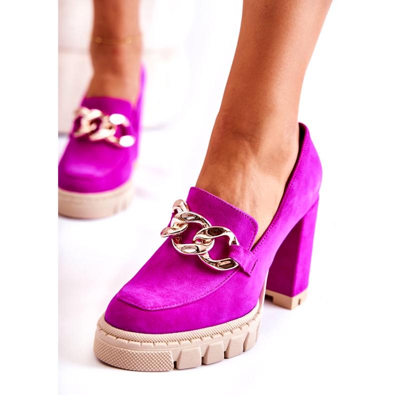 Lewski Shoes Sapatos da moda na plataforma e um bar Lewski 3197 Fuchsia tolet rosa 4
