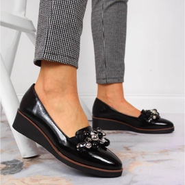 Sapatos de cunha de mulher com contas pretas Potocki preto 5