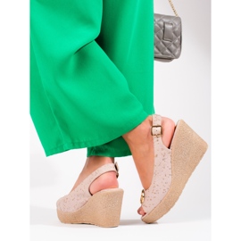 Sandálias de mulher camurça Shelovet bege 2