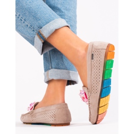 Mocassins de mulher em camurça Shelovet bege 2