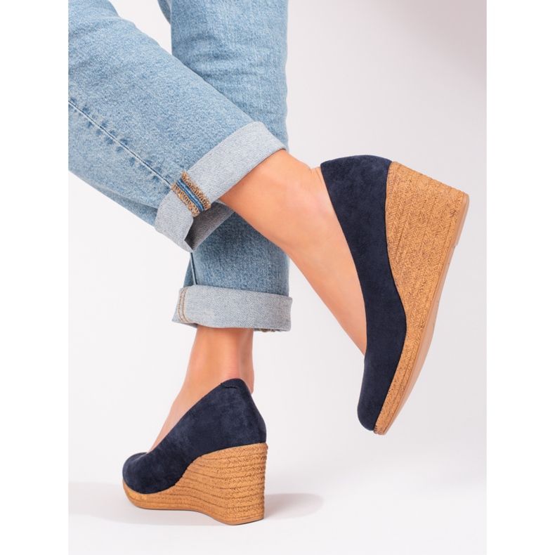 W. Potocki Sapatos de cunha de mulher azul marinho da Potocki azul-marinho 2