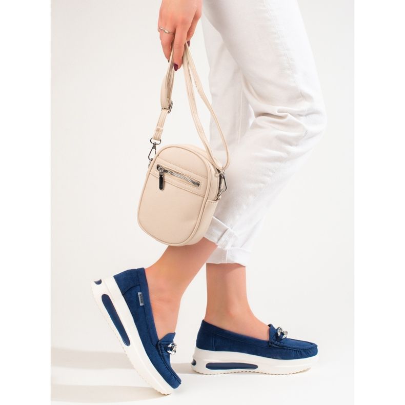 Mocassins Shelovet azuis de mulher azul 2