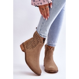 Botas camurça Nicole 2791/023 bege escuro 2