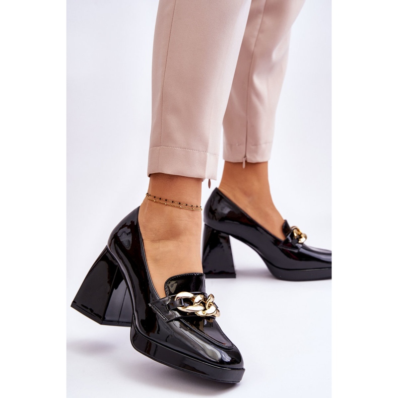 Vinceza Bombas em saltos maciços preto Nataly 2