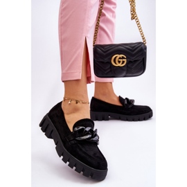 Vinceza Mocassim feminino camurça plataforma preto Bennett 2