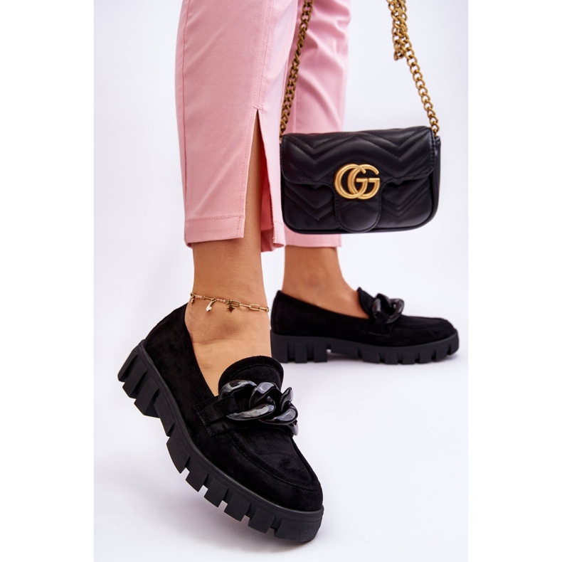 Vinceza Mocassim feminino camurça plataforma preto Bennett 2