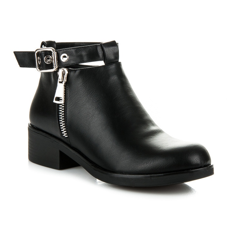 Seastar Botas de salto baixo preto 1