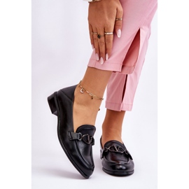 Vinceza Mocassim preto de couro Marra salto raso 1