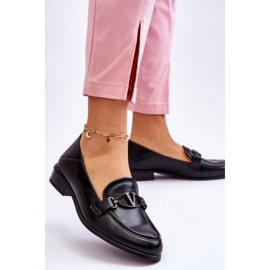 Vinceza Mocassim preto de couro Marra salto raso 2