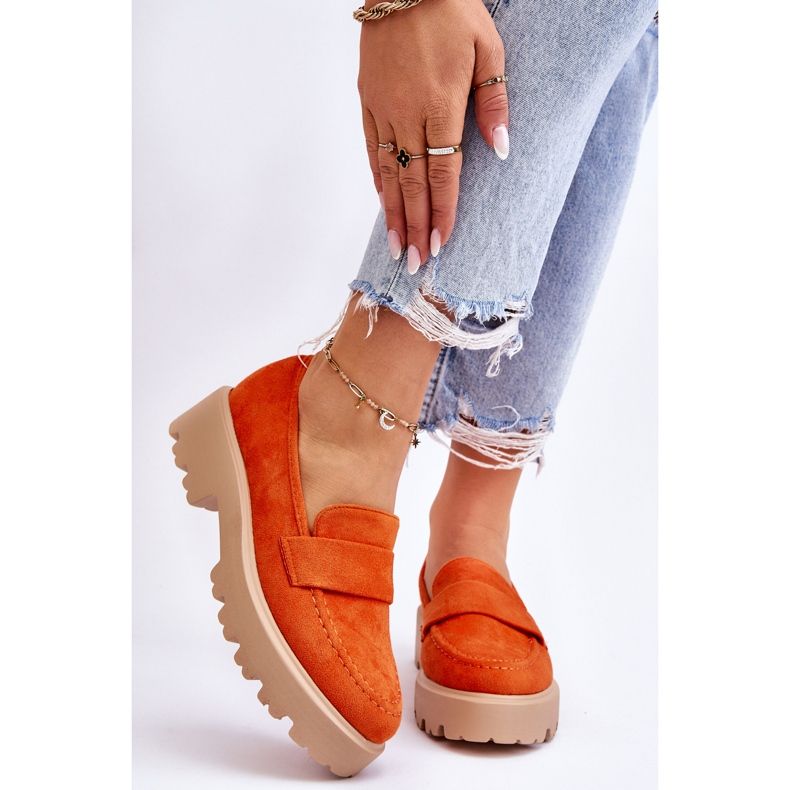 Vinceza Corrin Mocassins Clássicos de Camurça Mocassins Laranja 1