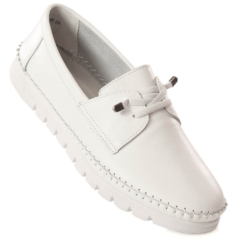 Sapatos esportivos femininos de couro branco Vinceza SG23-7842 2
