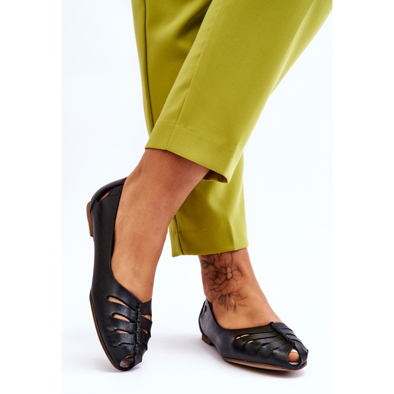 Lemar Sabrinas de couro confortáveis ​​para mulheres pretas Luka preto 2