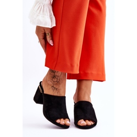 Vinceza Chinelos femininos de camurça salto alto preto Carter 1