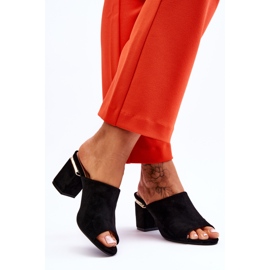 Vinceza Chinelos femininos de camurça salto alto preto Carter 2