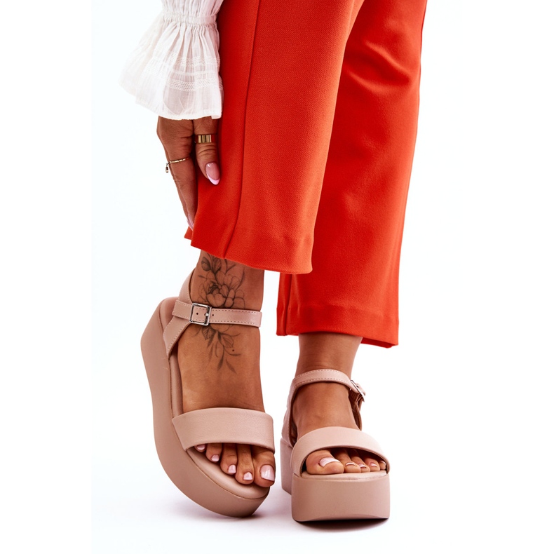 Vinceza Sandália feminina Nude Casen Chunky Platform rosa 1