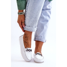 Vinceza Mocassins femininos confortáveis ​​de couro branco Miguel 1