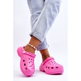 Chinelos femininos de espuma Crocs rosa escuro Colina 2