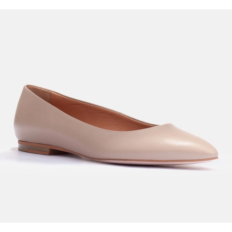 Marco Shoes bailarinas de couro macio bege 2