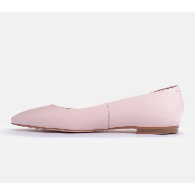 Marco Shoes Bailarinas de couro nude macio bege 2