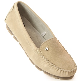 Mocassins de mulher em pele bege Filippo DP2037 1