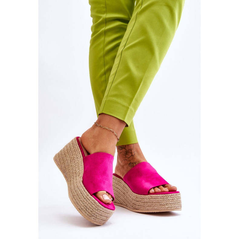 FS1 Chinelos femininos com cunha e plataforma fúcsia Ysabel rosa 2 FS1 Chinelos femininos com cunha e plataforma fúcsia Ysabel rosa 2