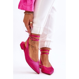 Bailarinas amarradas com strass fúcsia Mavis rosa 1 Bailarinas amarradas com strass fúcsia Mavis rosa 1