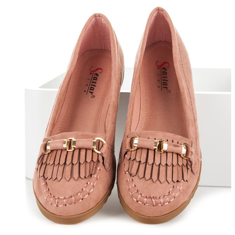 Seastar Mocassins com franjas rosa 1