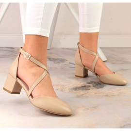 Sandália formal de salto alto Sergio Leone W SK365C bege 2