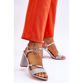 Vinceza Sandália de salto alto prata Alicia Glitter 2