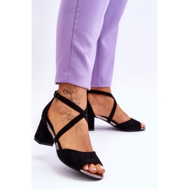 Vinceza Sandálias Femininas de Salto Baixo Preto Quinn 2