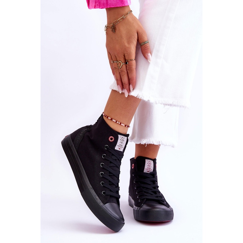 Tênis clássico feminino cano alto Cross Jeans LL2R4088C preto 1