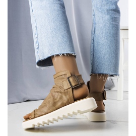 PA1 Sandália marrom vazada, Beulah bege 1