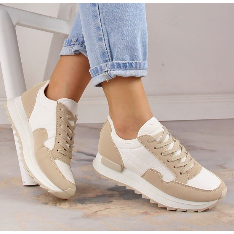 Calçados esportivos femininos na plataforma Potocki PY16021 bege 1