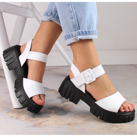 Sandálias de mulher com plataforma branca Vinceza SG23-7852 branco 1