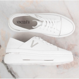 Sapatos esportivos femininos de couro branco Vinceza SG23-7857 1