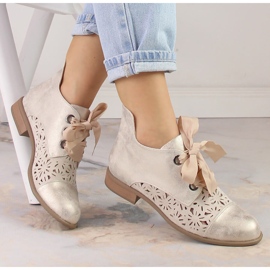 Botas femininas vazadas douradas salto baixo Jezzi ASA142-6A dourado 1