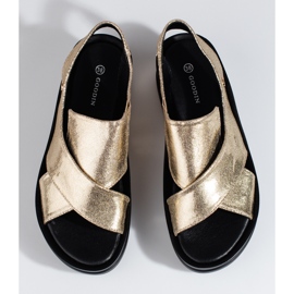 Sandálias de cunha Shelovet douradas de mulher dourado 2