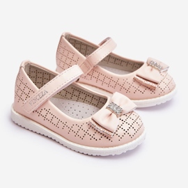 Vinceza Bailarinas Infantis Com Laço De Velcro Rosa Halle 1