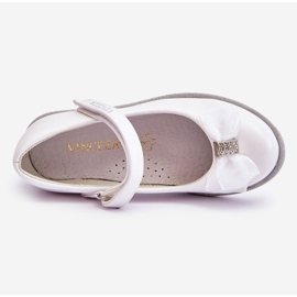 Vinceza Bailarinas Infantil De Velcro Com Laço Decorativo Branco Nadia 2