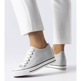 BM Tênis cano alto com glitter prateado Creta prata 1