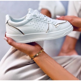 BM Sapatilhas de mulher Reggi Gold branco 1