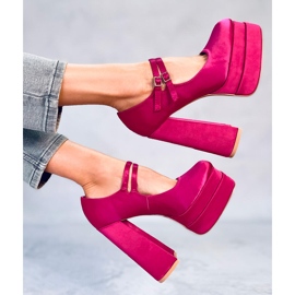 BM Sapatilha Prandi Fuchsia com plataforma em cetim rosa 1
