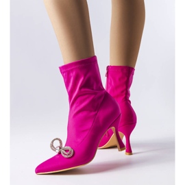 PA1 Botas cor-de-rosa decoradas com um arco de zircões de Marte 1