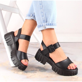 Sandálias de plataforma pretas de mulher Vinceza SG23-7852 preto 1