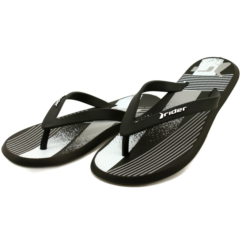 Chinelos masculinos Rider 83419 AH973 Preto/Branco 4